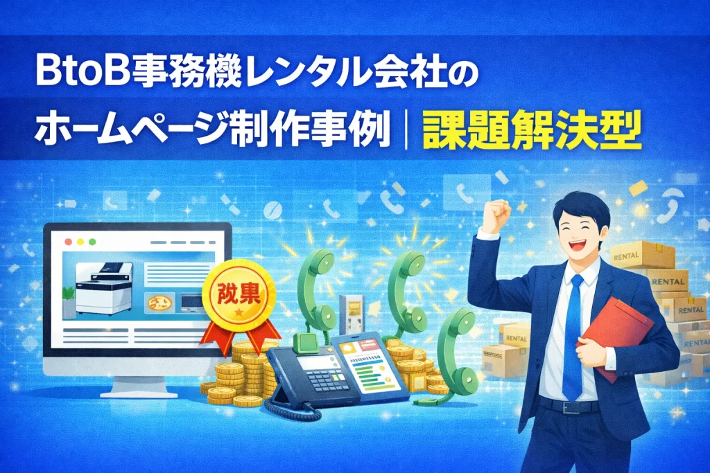 BtoB事務機レンタル会社のホームページ制作事例｜課題解決型