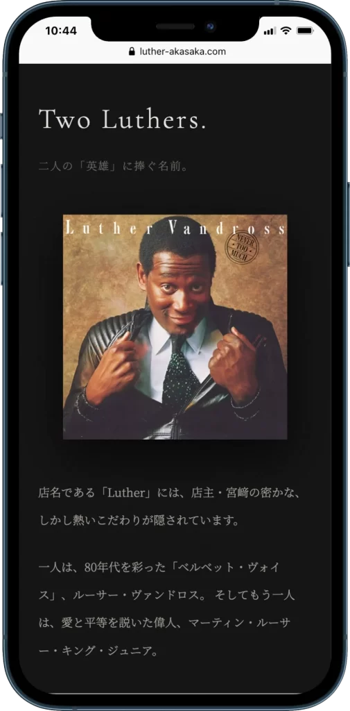 Luther Akasaka Web Site01