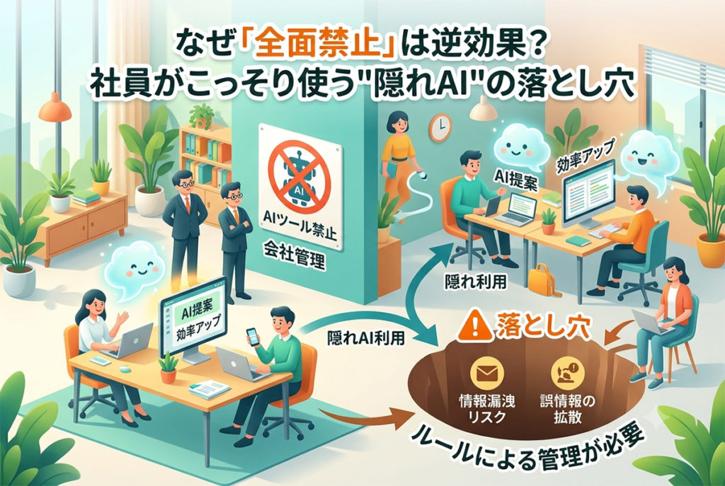 なぜ「全面禁止」は逆効果?社員がこっそり使う"隠れAI"の落とし穴