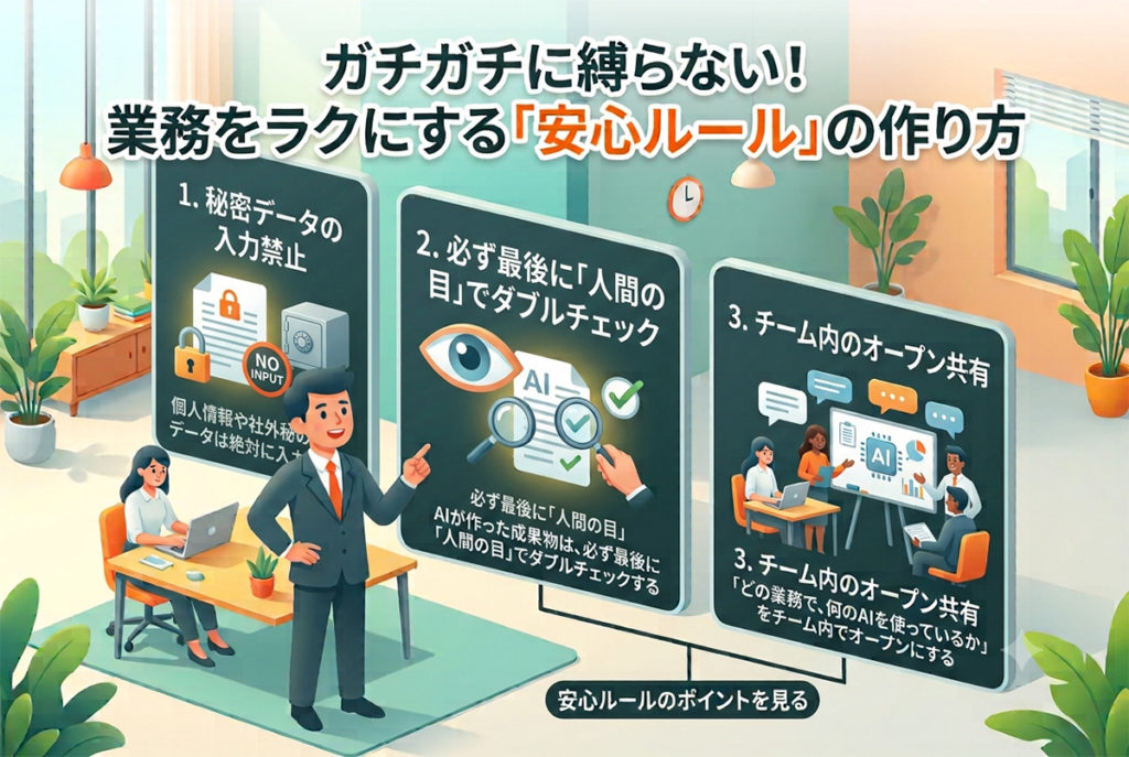 ガチガチに縛らない!業務をラクにする「安心ルール」の作り方